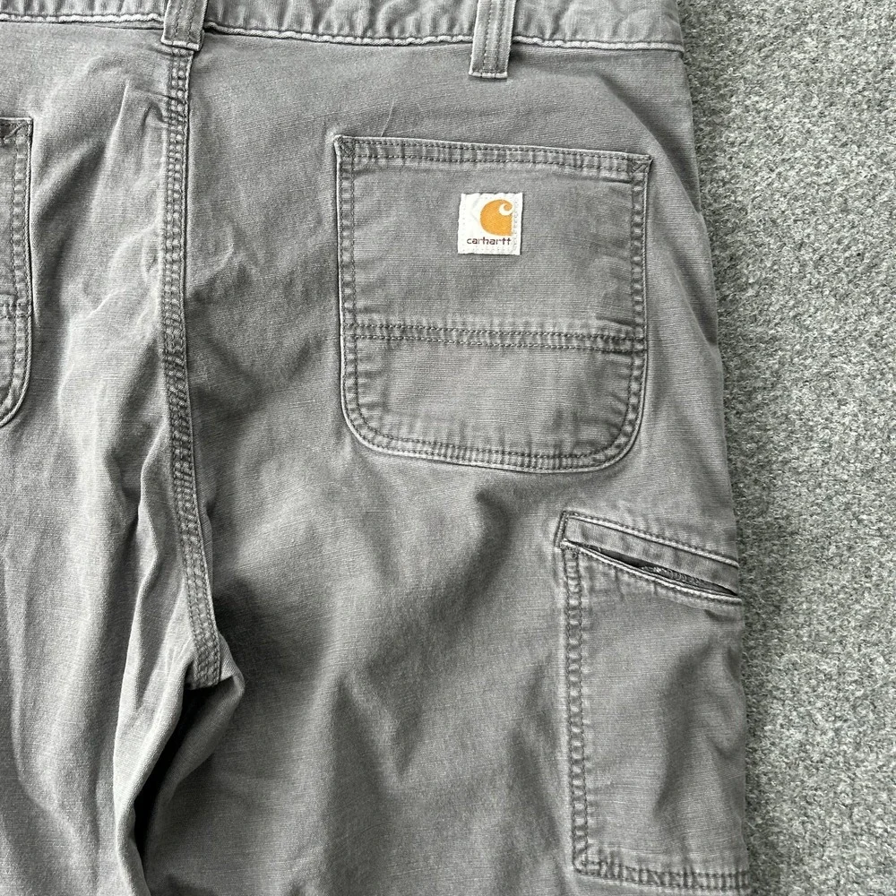 Carhartt Chino Shorts Mens 40 Gray Relaxed Fit Canvas Work Utility 9‎ Inseam